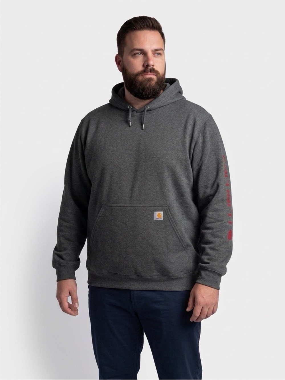 Carhartt - Loose‑Fit Gray Hoodie - Size XL - Small Ink Stain Near Armpit